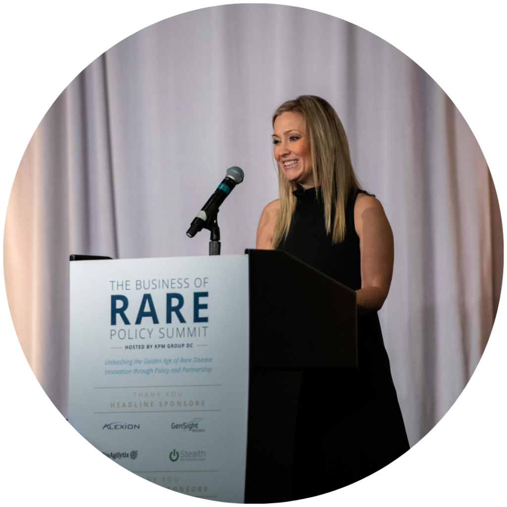 photo of keynote speaker, Amber Freed, at The Business of Rare Policy Summit