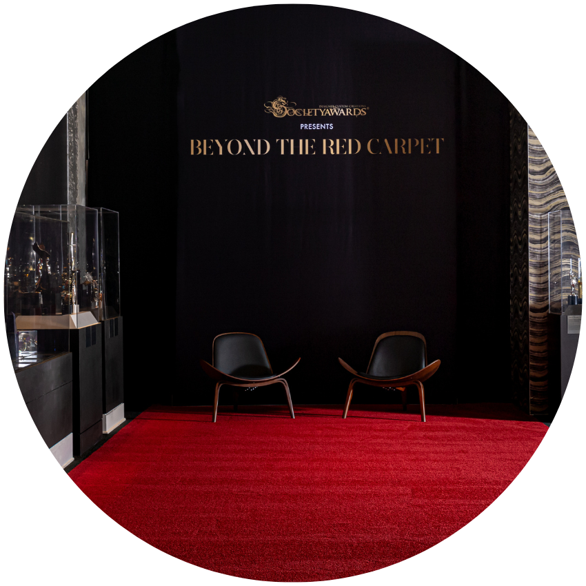 photo of Society Awards "Beyond the Red Carpet" exhibition sign