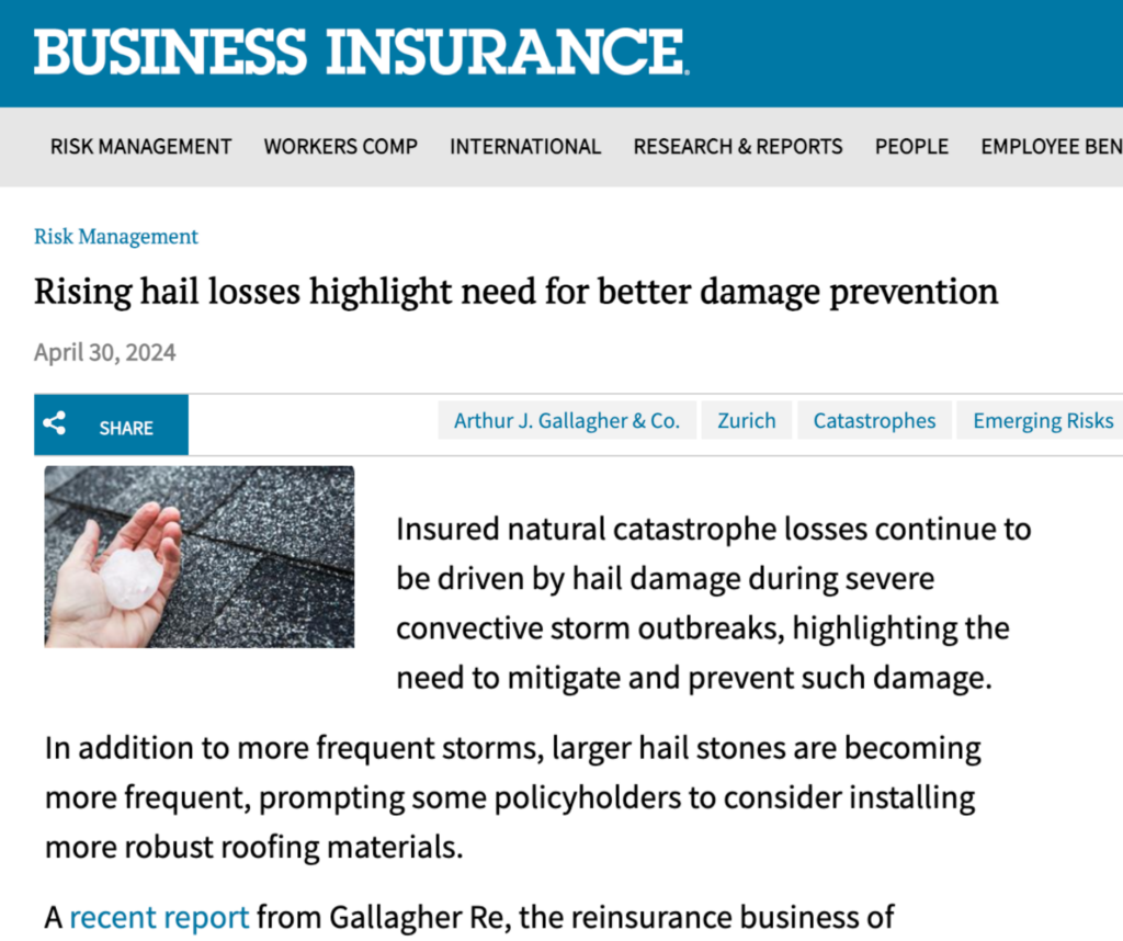 Rising hail losses highlight need for better damage prevention