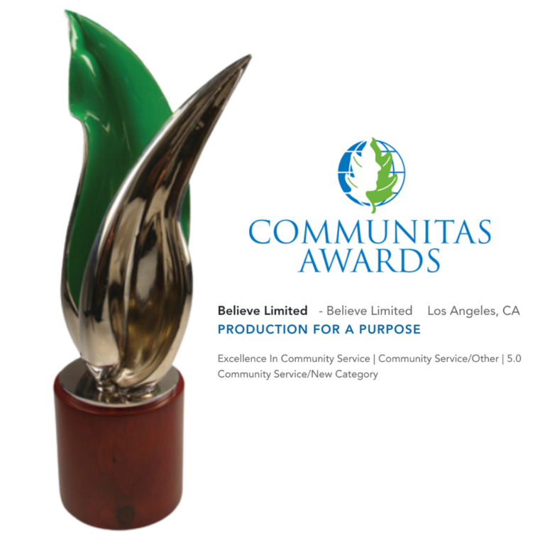 photo of 2024 Communitas Award, logo and Believe Limited listing