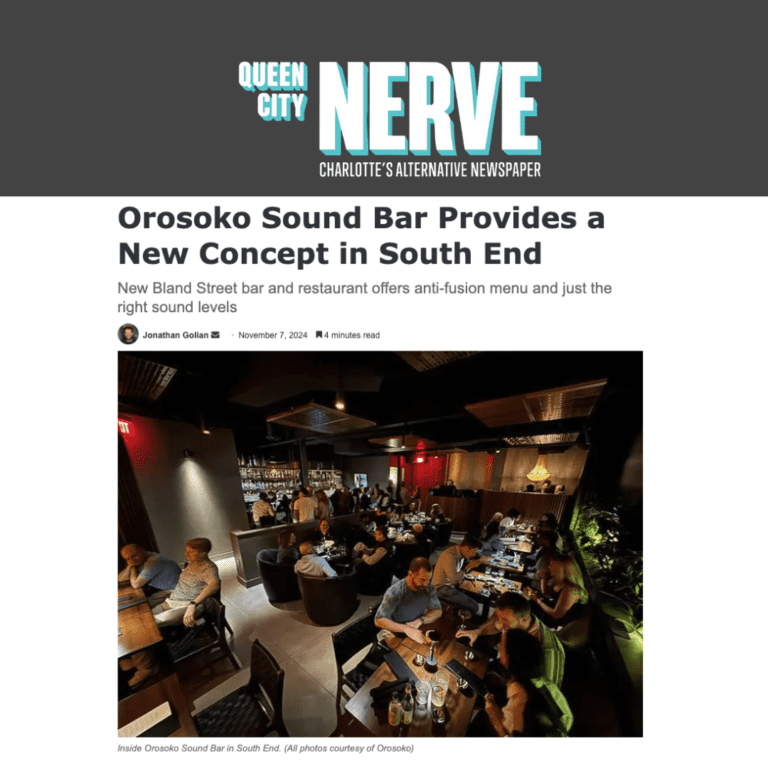 Orosoko Sound Bar featured in Queen City Nerve